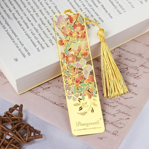 3pcs Metal Flower Bookmarks with Tassel, Hollow Butterfly Theme Book Marks for Reading Women, Cute Book Markers for Book Lovers Writers Readers Children Teens Women Teachers Students (Style A) in Kuwait