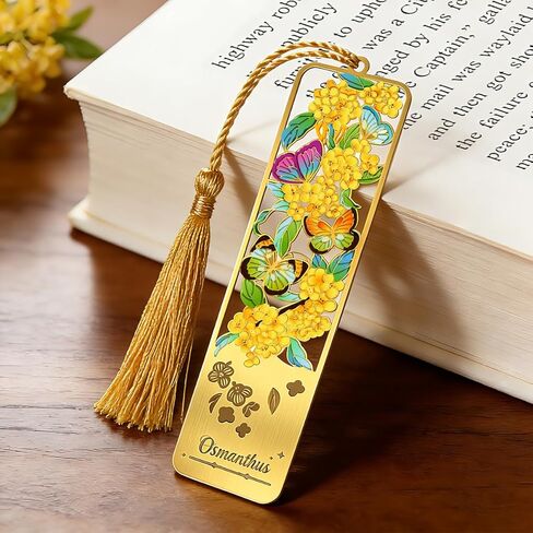 3pcs Metal Flower Bookmarks with Tassel, Hollow Butterfly Theme Book Marks for Reading Women, Cute Book Markers for Book Lovers Writers Readers Children Teens Women Teachers Students (Style A) in Kuwait
