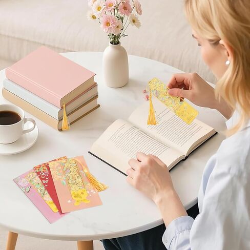 3pcs Metal Flower Bookmarks with Tassel, Hollow Butterfly Theme Book Marks for Reading Women, Cute Book Markers for Book Lovers Writers Readers Children Teens Women Teachers Students (Style A) in Kuwait
