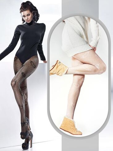 Ramede 10 Pairs Fishnet Thigh High Stockings for Women Goth Fish Nets Lace Mesh Tights High Waist Fishnet Leggings Pantyhose(Adorable,White) in Kuwait