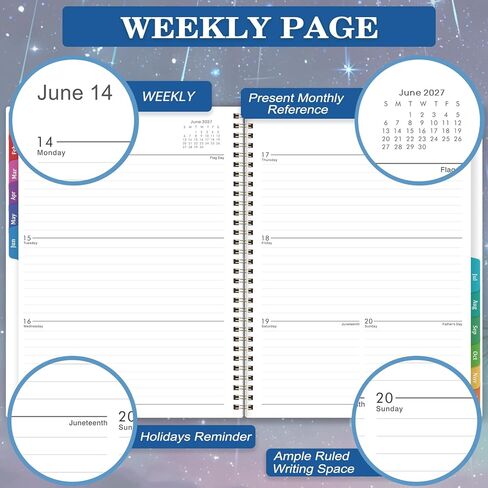 2025 Planner - Jan. to Dec. 2025, Weekly & Monthly Planner 2025, 6.3" x 8.3", Calendar Planner 2025 with Tabs, Thick Paper - Twin-Wire Binding, Back Pocket in Saudi Arabia