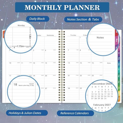 2025 Planner - Jan. to Dec. 2025, Weekly & Monthly Planner 2025, 6.3" x 8.3", Calendar Planner 2025 with Tabs, Thick Paper - Twin-Wire Binding, Back Pocket in Saudi Arabia