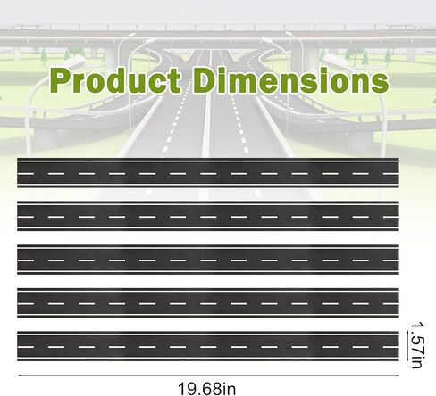 5 Pcs N Scale 1:160 Black Road Strips 40mm x 500mm, Self-Adhesive Model Railroad Scenery Tape, Flexible Trimable Asphalt Roads for Railway Layout, Diorama, & Race Track Decor in Kuwait