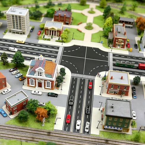 5 Pcs N Scale 1:160 Black Road Strips 40mm x 500mm, Self-Adhesive Model Railroad Scenery Tape, Flexible Trimable Asphalt Roads for Railway Layout, Diorama, & Race Track Decor in Kuwait