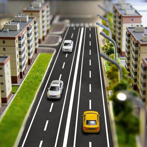5 Pcs N Scale 1:160 Black Road Strips 40mm x 500mm, Self-Adhesive Model Railroad Scenery Tape, Flexible Trimable Asphalt Roads for Railway Layout, Diorama, & Race Track Decor in Kuwait