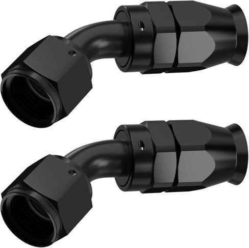 6AN Aluminum PTFE Hose 90 Degree Fittings-Black 2PCS in Kuwait