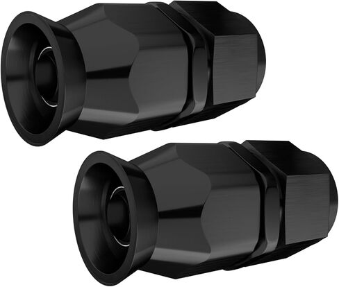 6AN Aluminum PTFE Hose 90 Degree Fittings-Black 2PCS in Kuwait