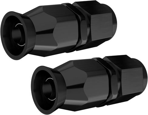 6AN Aluminum PTFE Hose 90 Degree Fittings-Black 2PCS in Kuwait