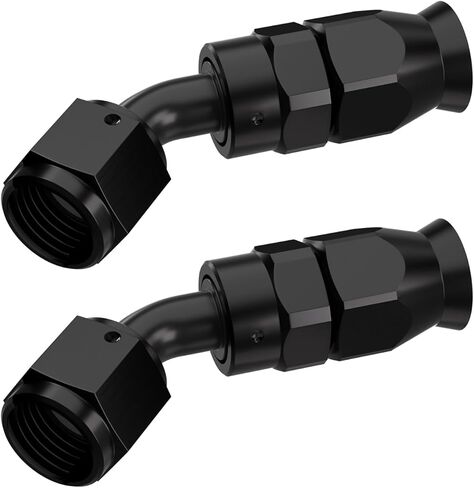 6AN Aluminum PTFE Hose 90 Degree Fittings-Black 2PCS in Kuwait