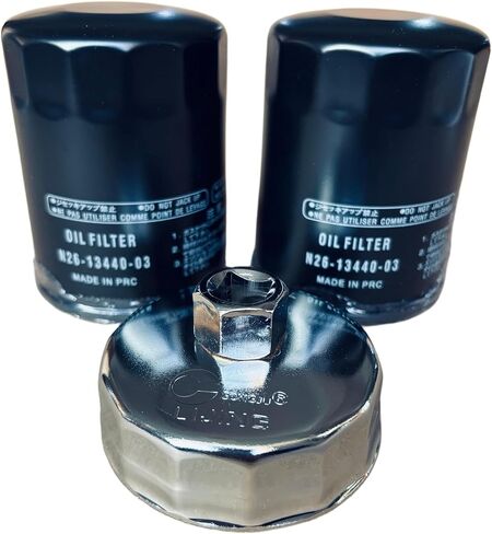 2PCS Oil Filter N26-13440-03 with Oil Filter Wrench Removal Installation Tool Compatible with Yamaha 4-stroke outboard engine 300HP 350HP in Kuwait