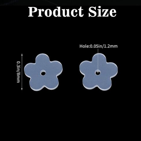 Amabro 6 Pairs Silicone Earring Backs Stoppers, Clear Plum Blossom Design Ear Lobe Support Patches Anti-Droop Invisible Earring Backs for Heavy Earrings or Droopy Ears, 8mm in Kuwait