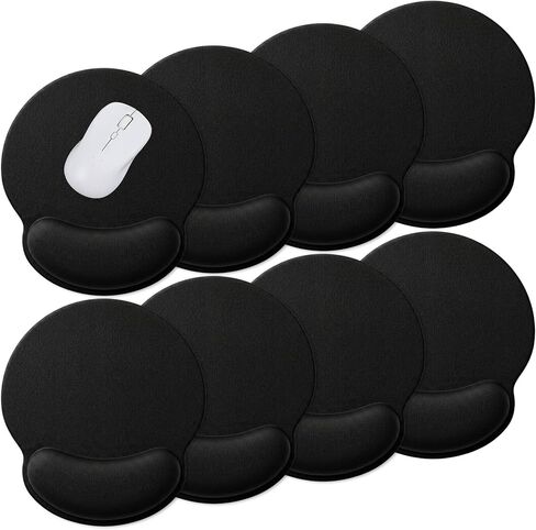 8 Pack Ergonomic Mouse Pad with Wrist Rest, Memory Foam Support & Non-Slip Base, Smooth Surface Computer Mouse Pads for Office, Gaming, Home Desk (Black) in Saudi Arabia