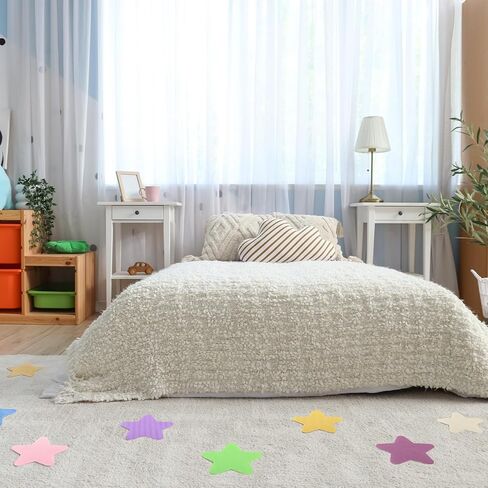 Sureio 48 Pcs Star Spots for Carpet Decor, 4" Rug Star Shape Marker Dots for Carpet, Floor Spots, Supplies for Teachers, Stars Indoor Floor Decoration, 12 Colors in Kuwait