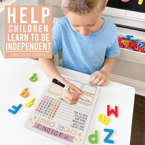 Hadley Designs Magnetic Chore Chart for Kids Multiple Kids – Dry Erase Chores Chart for Adults and Teens, Responsibility Task List for Family, Fridge Task Board Tracker at Home, Muted Chore Board in Kuwait
