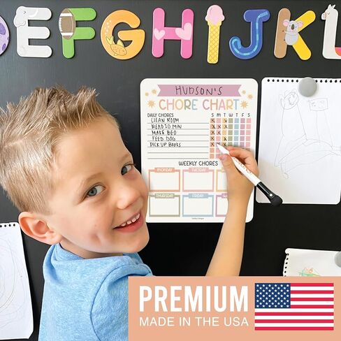 Hadley Designs Magnetic Chore Chart for Kids Multiple Kids – Dry Erase Chores Chart for Adults and Teens, Responsibility Task List for Family, Fridge Task Board Tracker at Home, Muted Chore Board in Kuwait