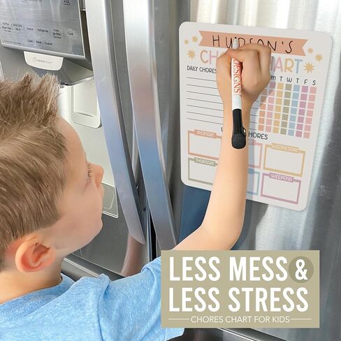 Hadley Designs Magnetic Chore Chart for Kids Multiple Kids – Dry Erase Chores Chart for Adults and Teens, Responsibility Task List for Family, Fridge Task Board Tracker at Home, Muted Chore Board in Kuwait