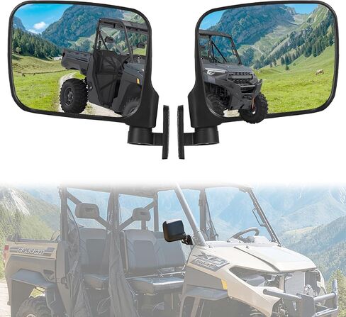 Folding Adjustable Rearview Side Mirrors for Polaris Ranger 1000 XP, 1000, Crew 2018-2025 Accessories, Clear UTV Rear View, Not for Northstar, 2PCS in Saudi Arabia