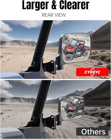 Folding Adjustable Rearview Side Mirrors for Polaris Ranger 1000 XP, 1000, Crew 2018-2025 Accessories, Clear UTV Rear View, Not for Northstar, 2PCS in Saudi Arabia