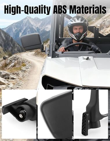 Folding Adjustable Rearview Side Mirrors for Polaris Ranger 1000 XP, 1000, Crew 2018-2025 Accessories, Clear UTV Rear View, Not for Northstar, 2PCS in Saudi Arabia