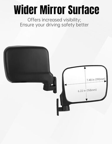 Folding Adjustable Rearview Side Mirrors for Polaris Ranger 1000 XP, 1000, Crew 2018-2025 Accessories, Clear UTV Rear View, Not for Northstar, 2PCS in Saudi Arabia