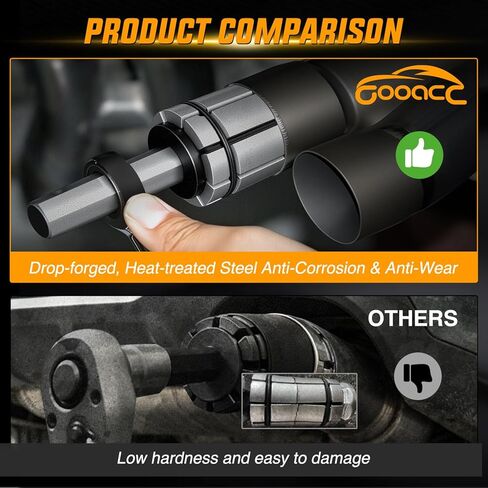 مجموعة أدوات توسيع أنابيب العادم GOAACC 3 قطع من 1-1/8 بوصة إلى 3-1/2 بوصة مجموعة أدوات توزيع أنابيب العادم شديدة التحمل مع حلقات إضافية لإصلاح أنابيب العادم المشوهة تناسب معظم شاحنات المركبات in Kuwait