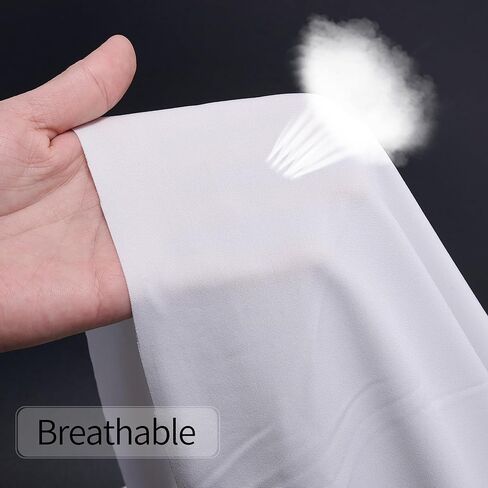 68" Wide Four-Way Stretch Spandex Polyester Fabric By The Yard Medium Weight Soft & Breathable & Drapable Broadcloth for Apparel, Accessories,Decorations & DIY Crafts (White, 68" x 2 Yards) in Saudi Arabia
