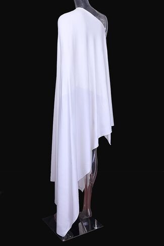 68" Wide Four-Way Stretch Spandex Polyester Fabric By The Yard Medium Weight Soft & Breathable & Drapable Broadcloth for Apparel, Accessories,Decorations & DIY Crafts (White, 68" x 2 Yards) in Saudi Arabia