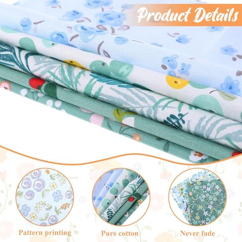 50 Pcs 10"x10" Quilting Cotton Fabric Square, 100% Cotton Fabric Bundles, No Repeat Layer Cake Precut Multi-Color Printed Floral Fabrics Precut Quilt Material Patchwork Quilting Fabrics Bundles Layer in Kuwait
