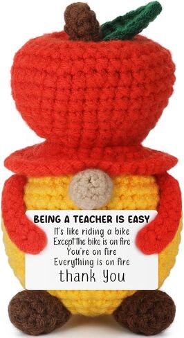 Xinezaa Apple Teacher Appreciation Gifts for Women, Thank You Gifts for Coworkers, Boss, Tutors, Coach, Crochet Apple Gifts for Retirement, Graduation, Back to School, Teacher Desk Decor in Saudi Arabia