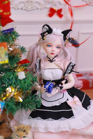 Hand-Painted BJD Doll, 22.8 Inches (56cm) Tall, Catwoman Maid Style, Princess Doll, PVC Body with 31 Movable Joints, for Ages 15+ and Older,Desk and Wall Decorations (Handmade Makeup Plus) in Saudi Arabia