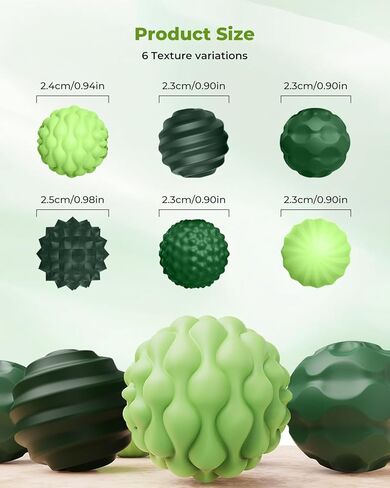 12 Pack Silicone Magnetic Sensory Fidget Balls for Adults and Teens(14+), Silent Office Desk Stress Balls, Fun Textured Design, Suitable for Autism, ADHD, Anxiety (Black & Green) in Kuwait