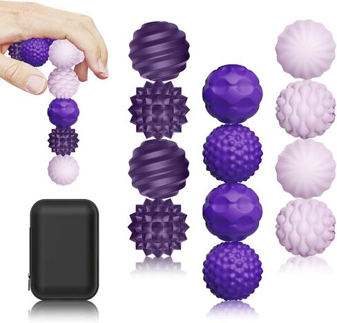 12 Pack Silicone Magnetic Sensory Fidget Balls for Adults and Teens(14+), Silent Office Desk Stress Balls, Fun Textured Design, Suitable for Autism, ADHD, Anxiety (Black & Green) in Saudi Arabia