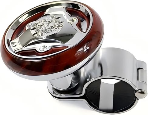 1 PC Steering Wheel Knob, Smooth Steel Ball Bearing Power Ball with Rhinestones, One-Hand Assist Spinner for Easy Steering Control, Universal for Most Cars, Trucks, SUVs (Carbon Fiber Black) in Kuwait