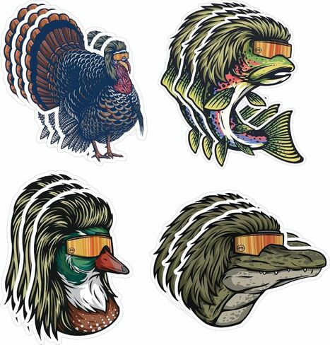 12 pcs Patriotic Mullet Sticker Set, 5 inches - Waterproof Vinyl, for Yeti Cup Sticker, Car Window, Laptop Wall Bumper Sticker in Kuwait