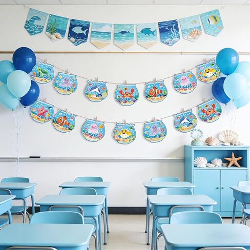 32 Sets Beach Crafts for Kids Under the Sea Party Decorations Ocean Animal Stickers Summer Activities Make A Ocean Animals Worlds Sticker Scene Classroom Game DIY Fish Decoration for Party Favors Art in Saudi Arabia