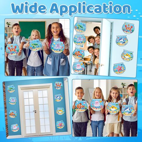 32 Sets Beach Crafts for Kids Under the Sea Party Decorations Ocean Animal Stickers Summer Activities Make A Ocean Animals Worlds Sticker Scene Classroom Game DIY Fish Decoration for Party Favors Art in Saudi Arabia