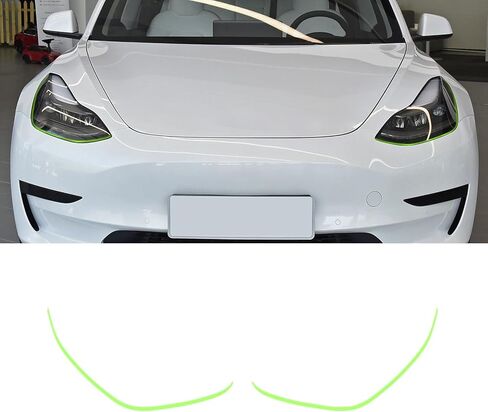 ملصق حواجب أمامي للسيارة من BETTERHUMZ متوافق مع طراز Tesla 3 Highland Model Y 2025 2024-2020 من الفينيل للمصابيح الأمامية وغطاء شريط الجفن وملحقات الملصقات (GEN 3.0، أحمر) in Kuwait