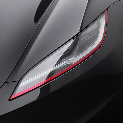 ملصق حواجب أمامي للسيارة من BETTERHUMZ متوافق مع طراز Tesla 3 Highland Model Y 2025 2024-2020 من الفينيل للمصابيح الأمامية وغطاء شريط الجفن وملحقات الملصقات (GEN 3.0، أحمر) in Kuwait