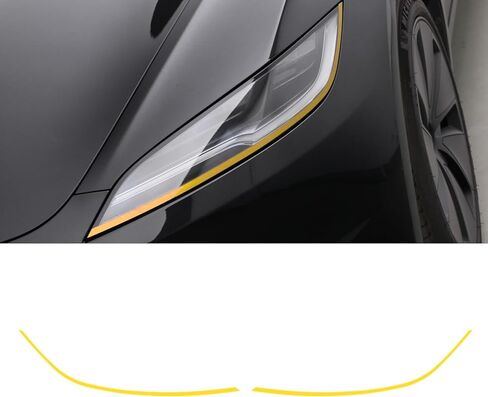 ملصق حواجب أمامي للسيارة من BETTERHUMZ متوافق مع طراز Tesla 3 Highland Model Y 2025 2024-2020 من الفينيل للمصابيح الأمامية وغطاء شريط الجفن وملحقات الملصقات (GEN 3.0، أحمر) in Kuwait
