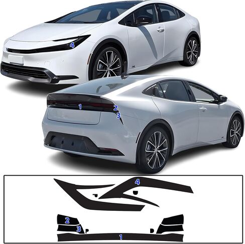 مجموعة تلوين المصابيح الأمامية الكاملة من BOGAR TECH DESIGNS متوافقة مع Toyota Prius 2023-2026، دخان داكن in Kuwait
