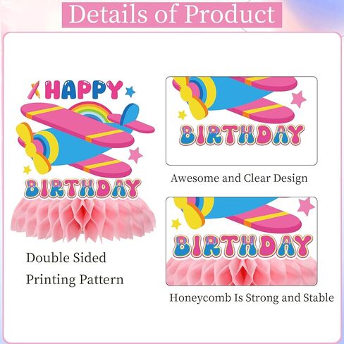 Rachell Teacher 1st Birthday Decorations - 12 Pcs Cartoon English Teacher Honeycomb Centerpieces Rachel Girls Rainbow ABC Bus Table Decorations for Fans 1 Year Old Birthday Party Decor in Kuwait