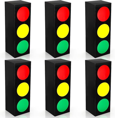6 قطع من صناديق هدايا إشارات المرور من covzoe، صناديق نقل إبداعية مقاس 17 بوصة للقطع المركزية، وديكور إيقاف الضوء، وحقائب ورقية جيدة لطاولة أضواء المرور لسباقات السيارات تحت عنوان حفلة عيد ميلاد in Kuwait