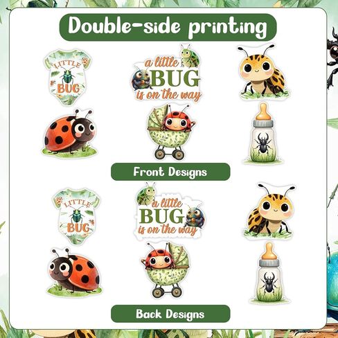 A Little Bug Is on the Way Centerpieces Sticks, Little Bug Baby Shower Table Decorations, Beetle Themed Baby Shower Party Decor, Double-Sided Printed Insect Table Signs for Boys and Girls Baby Shower in Saudi Arabia