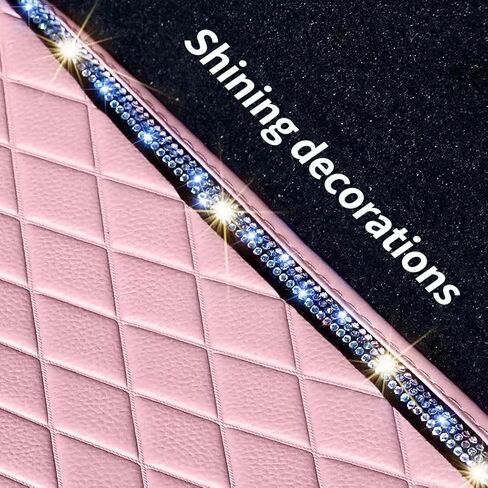 Universal Anti-Slip Car Mats, 4PCS Full Set Diamond Pattern PVC Floor Mats for SUV Sedan Truck, Waterproof All Weather Interior Accessories(Pink) in Kuwait