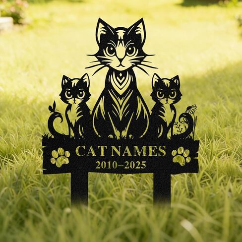 Engraved Cat Memorial Stake - Heartfelt Custom Pet Grave Marker Gift in Saudi Arabia
