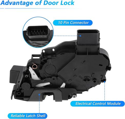 Front Left Power Door Lock Latch Actuator for Land Rover Discovery MK3 MK4 Freelander Range Rover Evoque Sport No.6W8A21813GD/FQJ500470/LR011277 Door Lock Actuator Assembly Motor in Kuwait