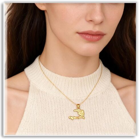 Xusamss Fashion 18K Gold Plated Alloy Haitian Map Pendant Charm Necklace in Saudi Arabia