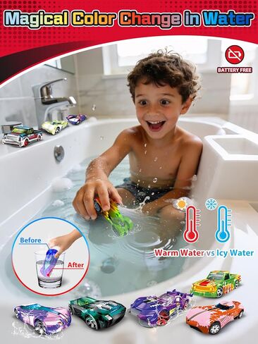 9 Pcs Color Changing Cars Toys Bath Toys for Kids Ages 3-5 4-8, Die-Cast Toy Cars Water Toys for Boys Girls, Easter Basket Stuffers Egg Fillers Birthday Gifts for Kids Pool Toys in Saudi Arabia