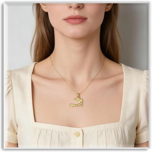 Xusamss Fashion 18K Gold Plated Alloy Haitian Map Pendant Charm Necklace in Saudi Arabia