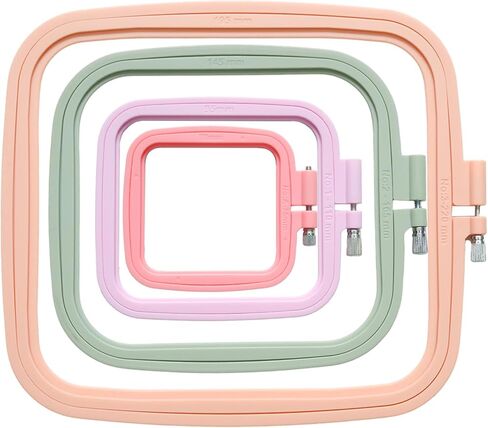 WINDAWNKE 3 Pack Square Embroidery Hoops, ABS Plastic Cross Stitch Hoop for Sewing, Needlework, Embroidery Projects (3", 4.3", 6.5") in Saudi Arabia